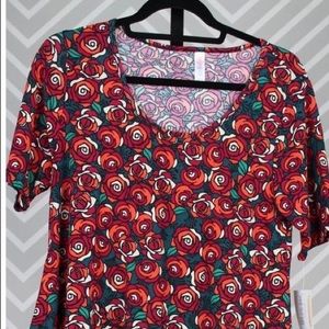 Gorgeous rose pattern Lularoe perfect tee